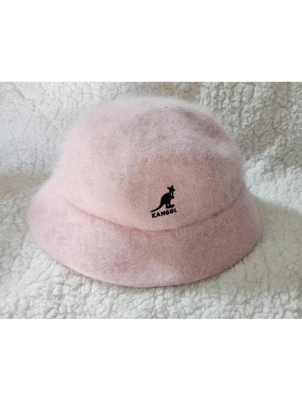 Women's Red Dragon Kangol Bucket Hat Pink 100% Angora One Size Fits All 9" Wide
